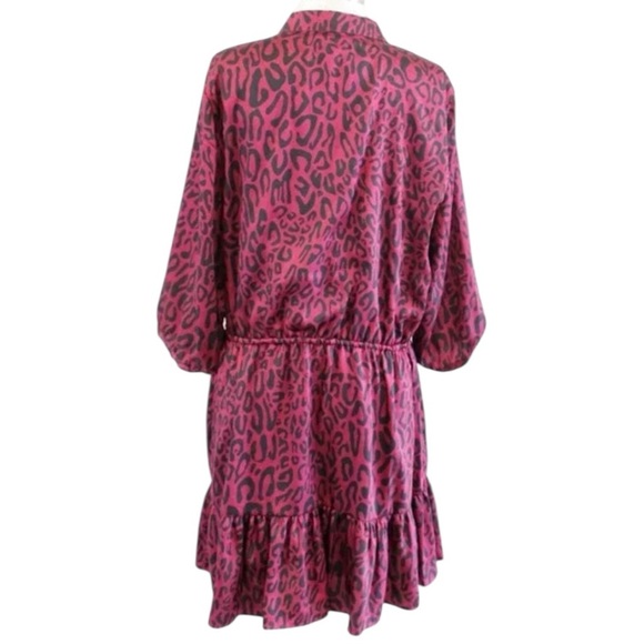 REBECCA MINKOFF BOHEMIAN BURGUNDY & BLACK OLLIE DRESS SZ 1X EUC - Picture 6 of 10